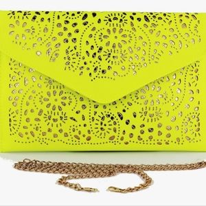 Bright yellow clutch purse